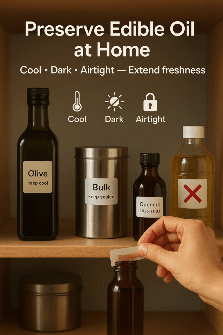 Preservation of edible oil