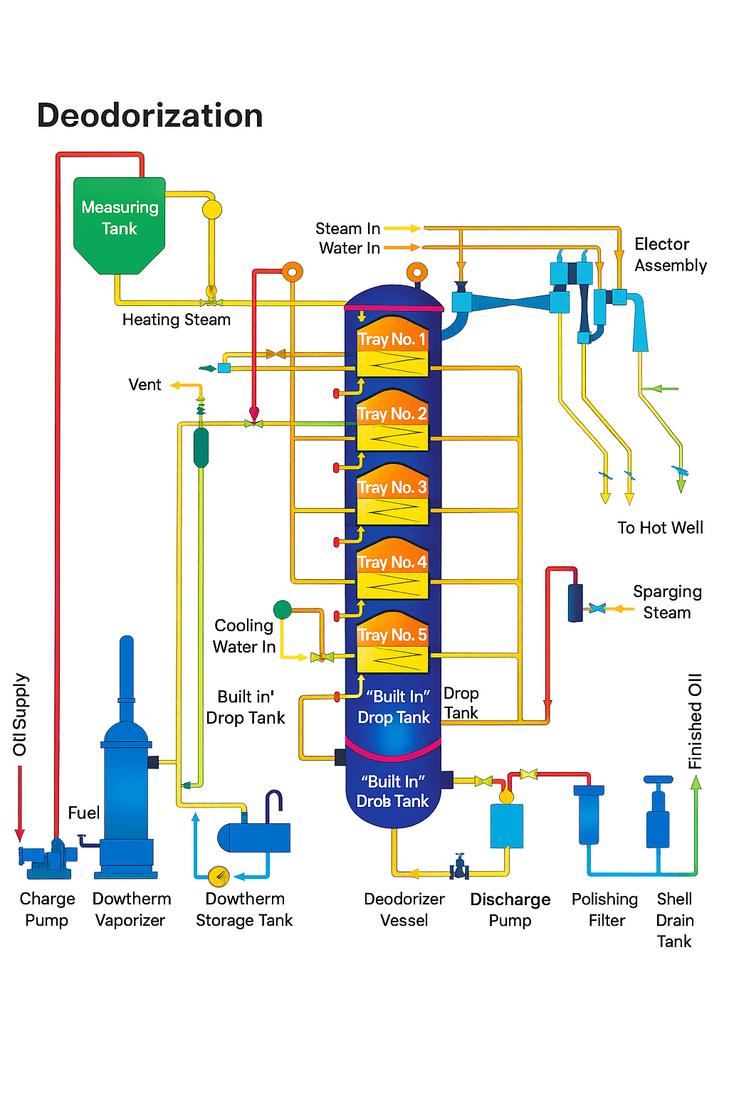 Deodorization of edible Oils Deodorizer diagram 2