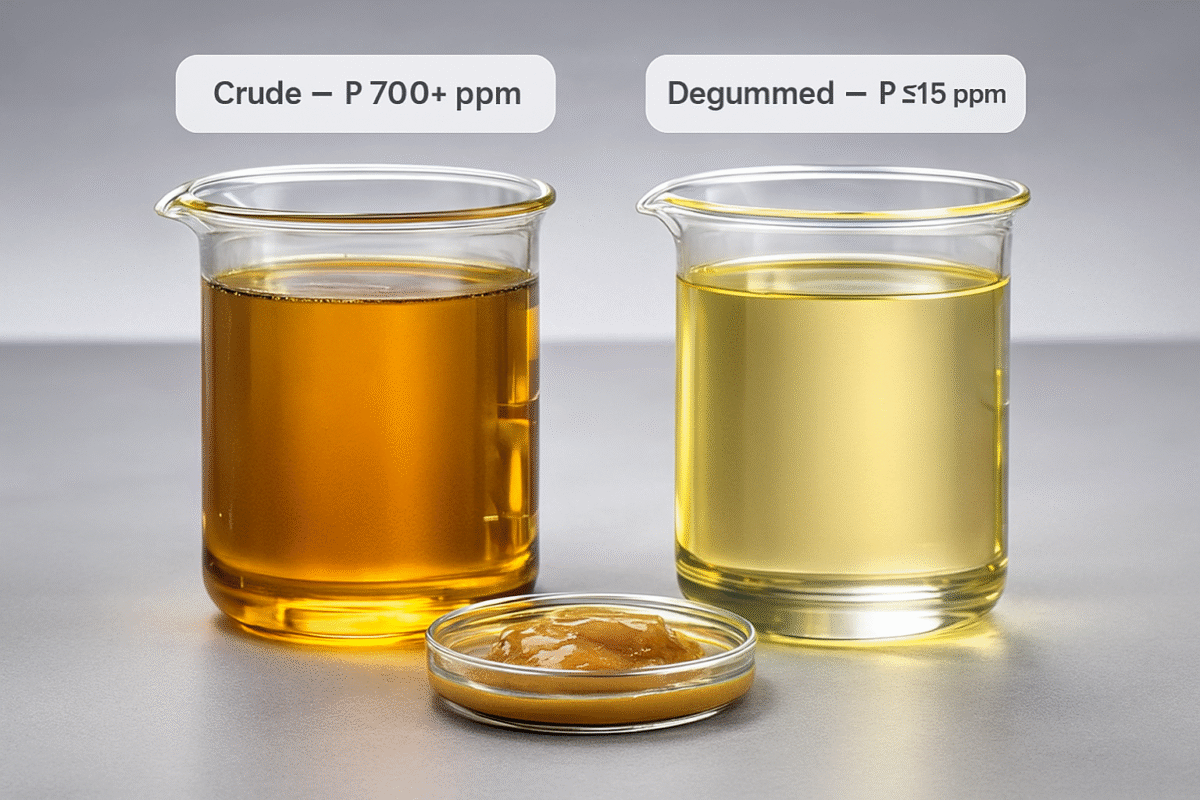 crude vs refined degum